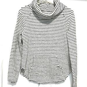 Anthropologie Navy and White Cowl Neck Sweatshirt Size XS